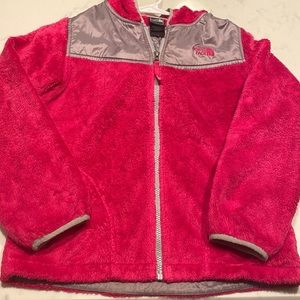 Dark Pink Fleece North Face Jacket